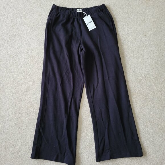 Pact Black Wide Leg Loopback Sweatpants - Picture 3 of 4
